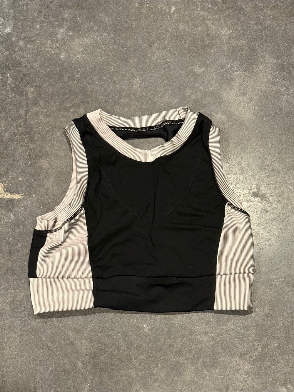 Free people Hardin cardio compressive black and white Colorblock sports bra
